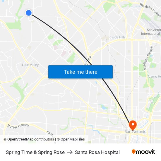 Spring Time & Spring Rose to Santa Rosa Hospital map