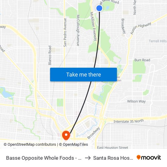 Basse Opposite Whole Foods - Quarry to Santa Rosa Hospital map