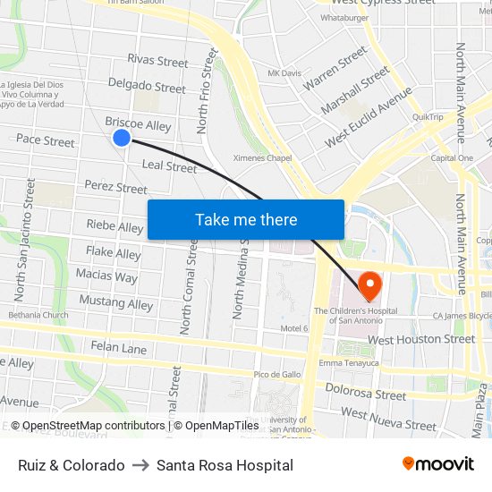 Ruiz & Colorado to Santa Rosa Hospital map