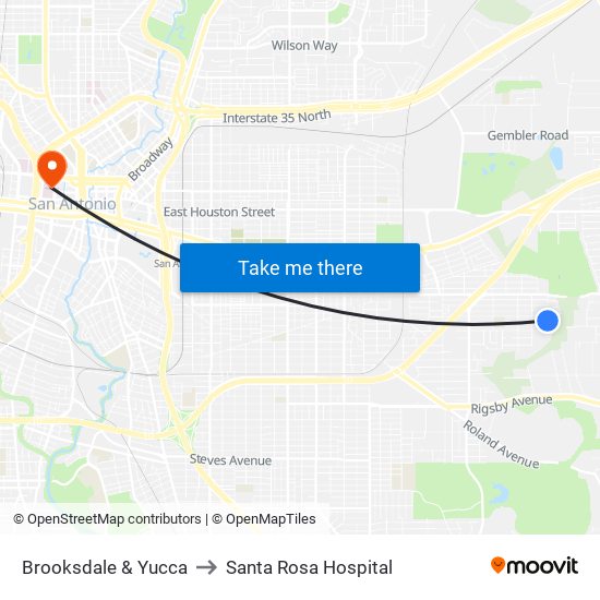 Brooksdale & Yucca to Santa Rosa Hospital map