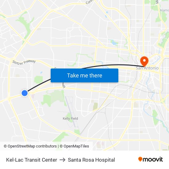 Kel-Lac Transit Center to Santa Rosa Hospital map