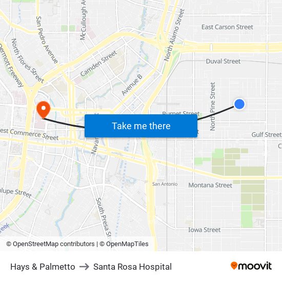 Hays & Palmetto to Santa Rosa Hospital map