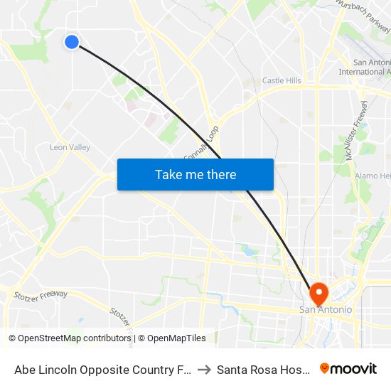 Abe Lincoln Opposite Country Flower to Santa Rosa Hospital map