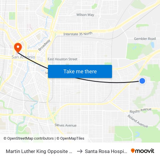 Martin Luther King Opposite Wh to Santa Rosa Hospital map