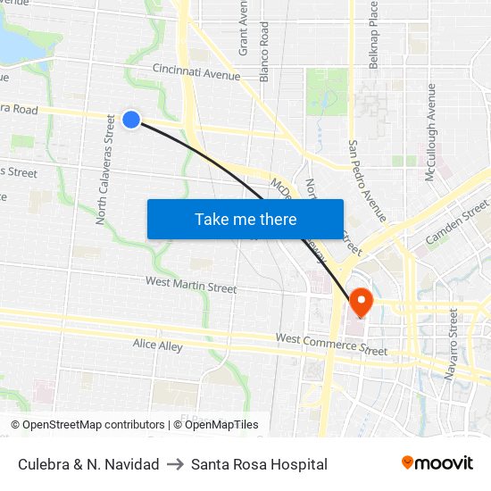 Culebra & N. Navidad to Santa Rosa Hospital map
