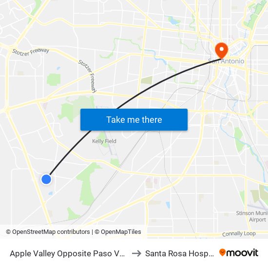 Apple Valley Opposite Paso Valley to Santa Rosa Hospital map