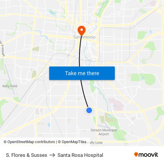 S. Flores & Sussex to Santa Rosa Hospital map