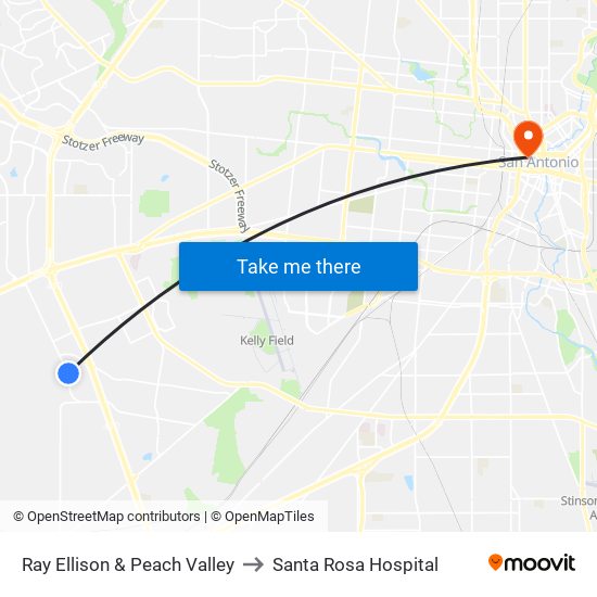 Ray Ellison & Peach Valley to Santa Rosa Hospital map