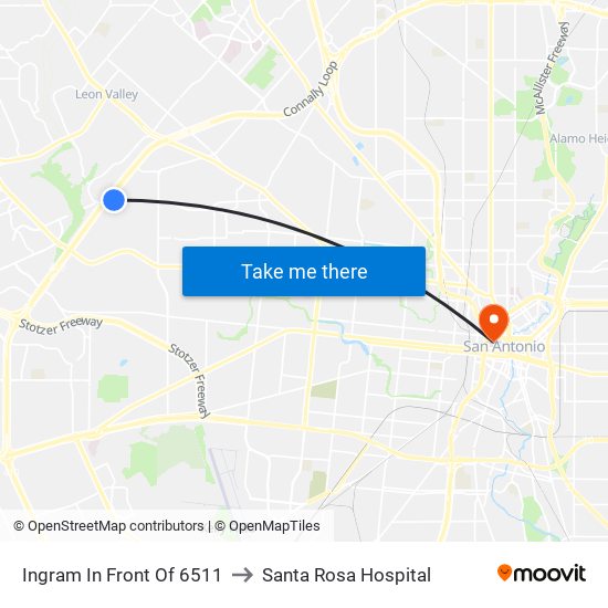 Ingram In Front Of 6511 to Santa Rosa Hospital map