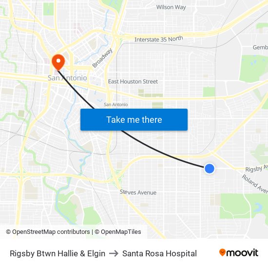 Rigsby Btwn Hallie & Elgin to Santa Rosa Hospital map