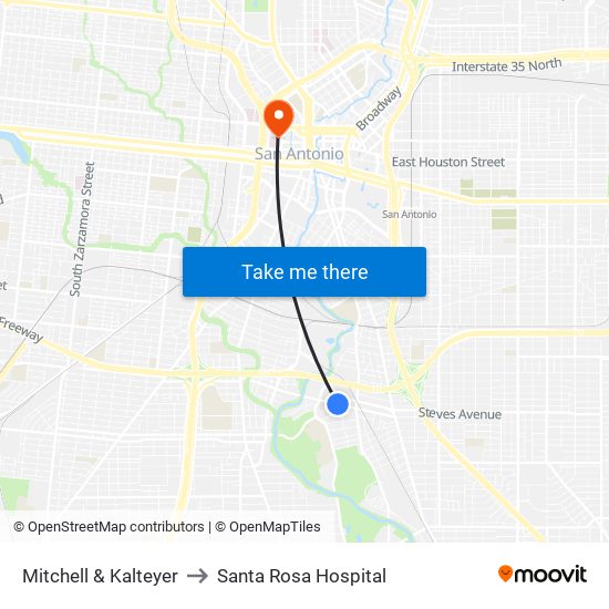 Mitchell & Kalteyer to Santa Rosa Hospital map