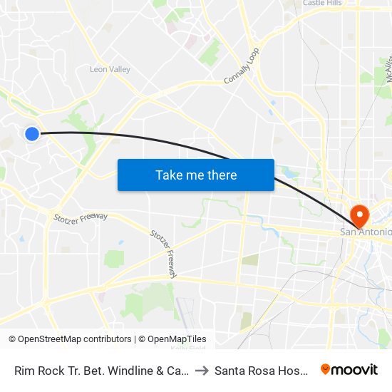 Rim Rock Tr. Bet. Windline & Cactus to Santa Rosa Hospital map