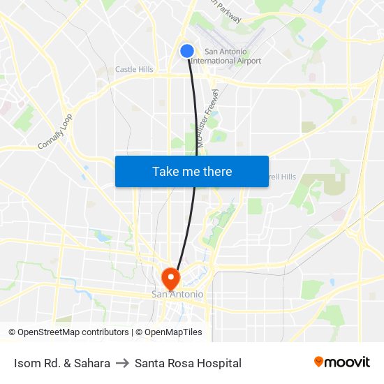 Isom Rd. & Sahara to Santa Rosa Hospital map