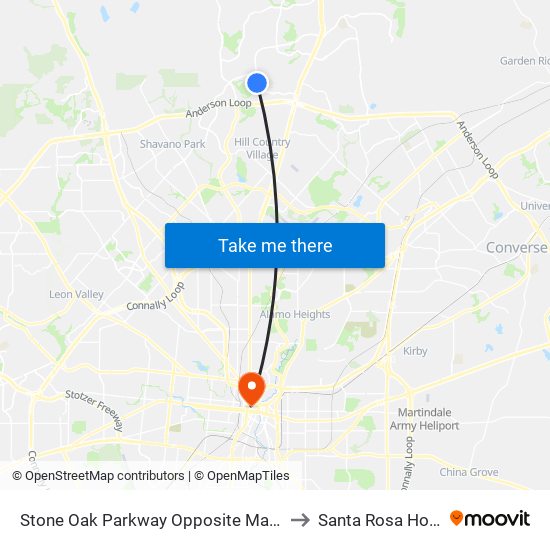 Stone Oak Parkway Opposite Madison Oak to Santa Rosa Hospital map