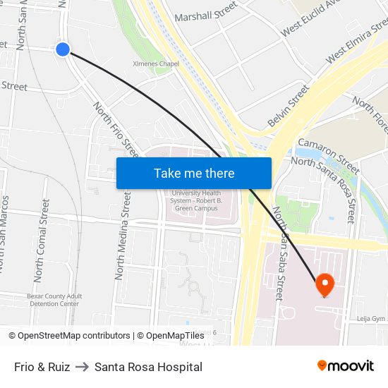 Frio & Ruiz to Santa Rosa Hospital map