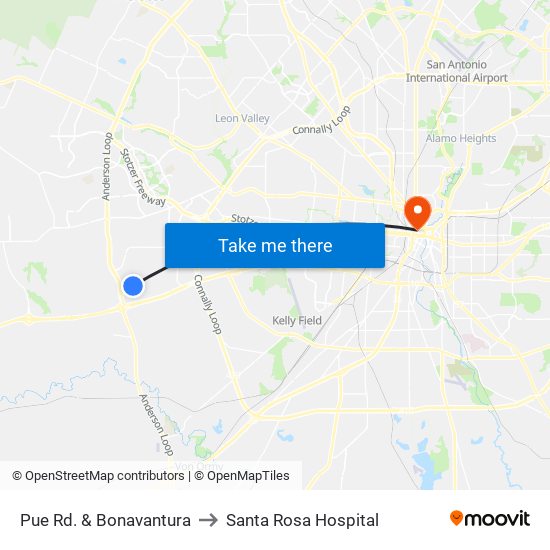Pue Rd. & Bonavantura to Santa Rosa Hospital map
