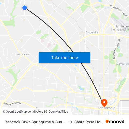 Babcock Btwn Springtime & Sunset Haven to Santa Rosa Hospital map