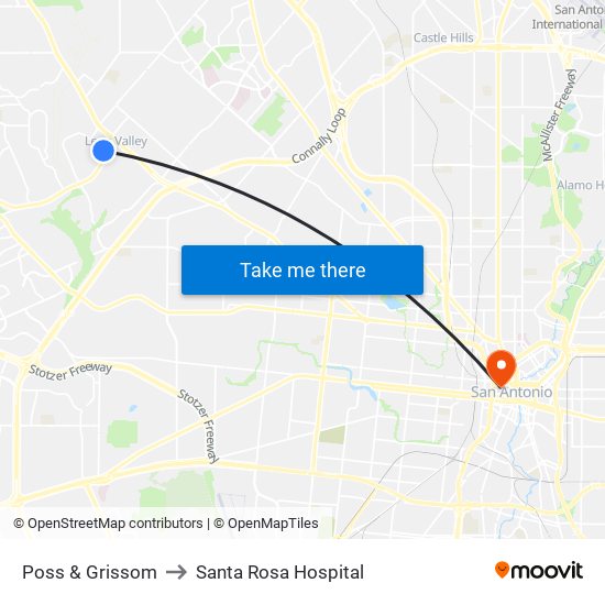 Poss & Grissom to Santa Rosa Hospital map