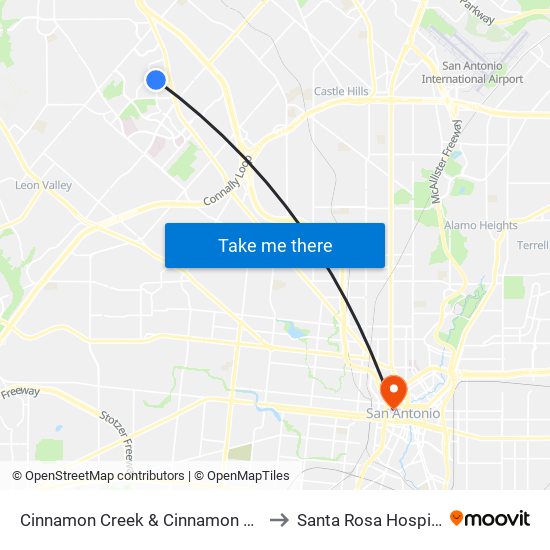 Cinnamon Creek & Cinnamon Trail to Santa Rosa Hospital map