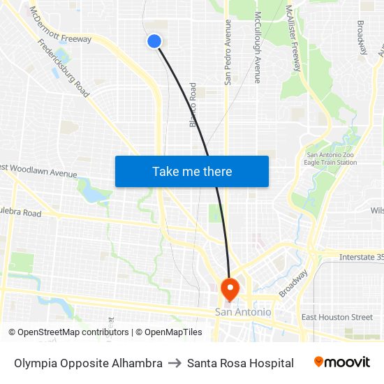 Olympia Opposite Alhambra to Santa Rosa Hospital map