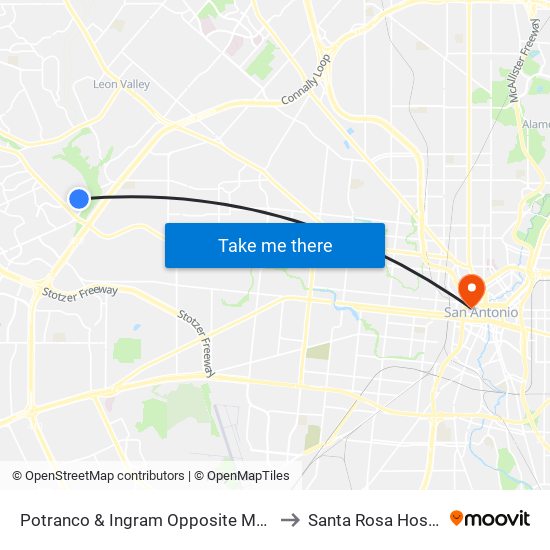 Potranco & Ingram Opposite Mabe Rd to Santa Rosa Hospital map