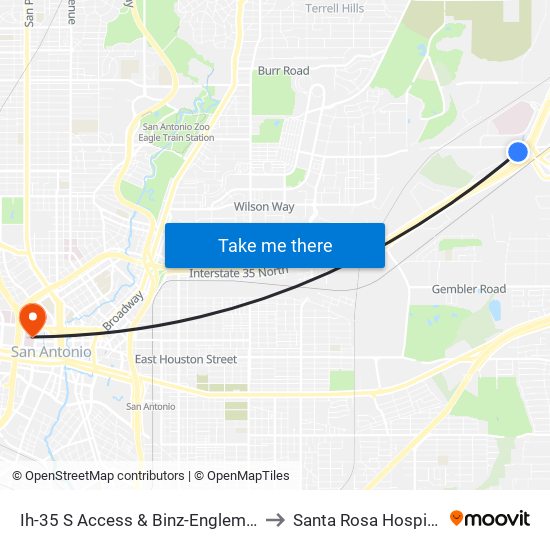 Ih-35 S Access & Binz-Engleman to Santa Rosa Hospital map