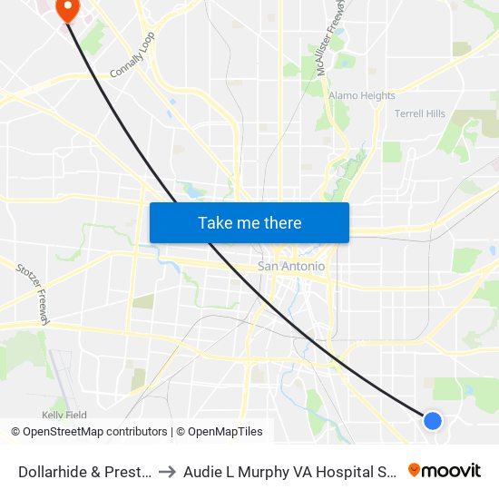 Dollarhide & Prestwick to Audie L Murphy VA Hospital STVHCS map