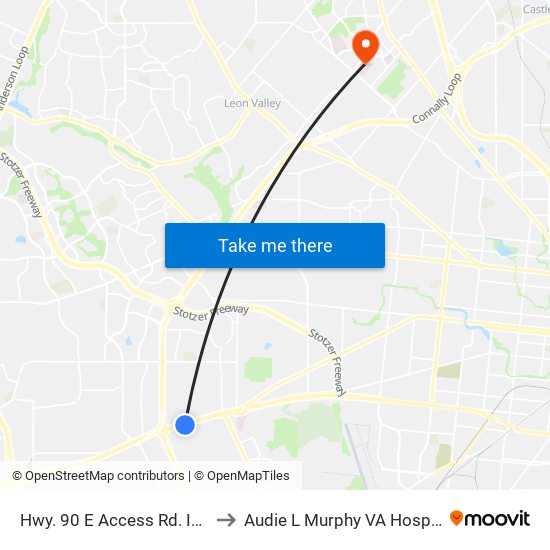 Hwy. 90 E Access Rd. In Ft Of 7678 to Audie L Murphy VA Hospital STVHCS map