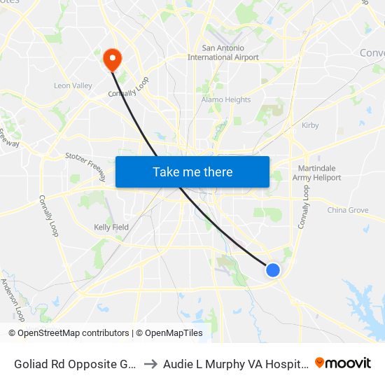 Goliad Rd Opposite Global Way to Audie L Murphy VA Hospital STVHCS map