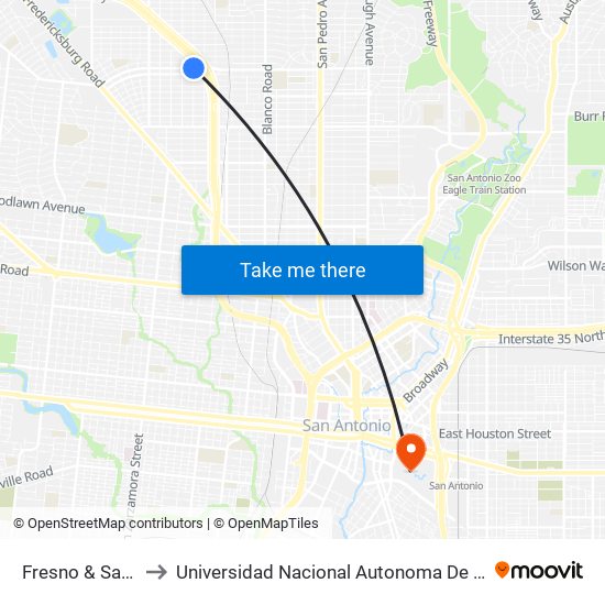 Fresno & Santa Paula to Universidad Nacional Autonoma De Mexico (Unam) - Usa map