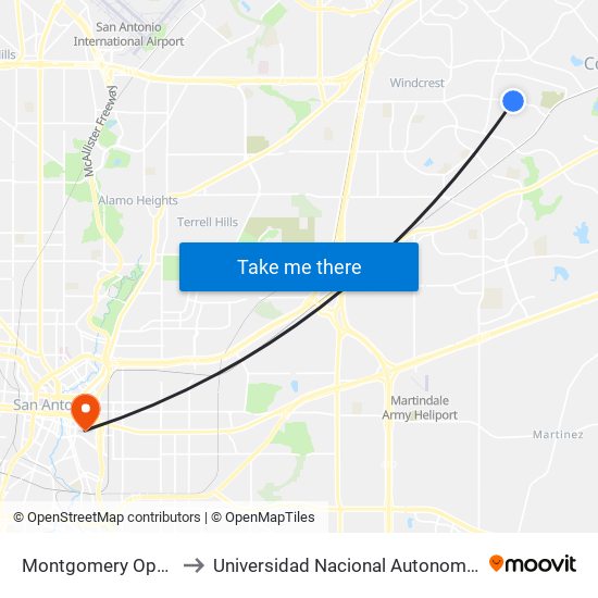 Montgomery Opposite Winsford to Universidad Nacional Autonoma De Mexico (Unam) - Usa map