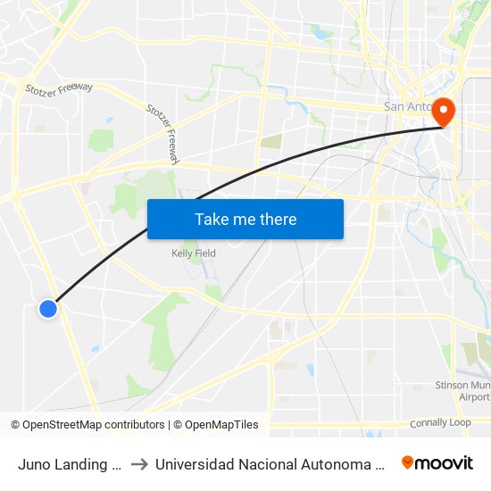 Juno Landing & Sol Trace to Universidad Nacional Autonoma De Mexico (Unam) - Usa map