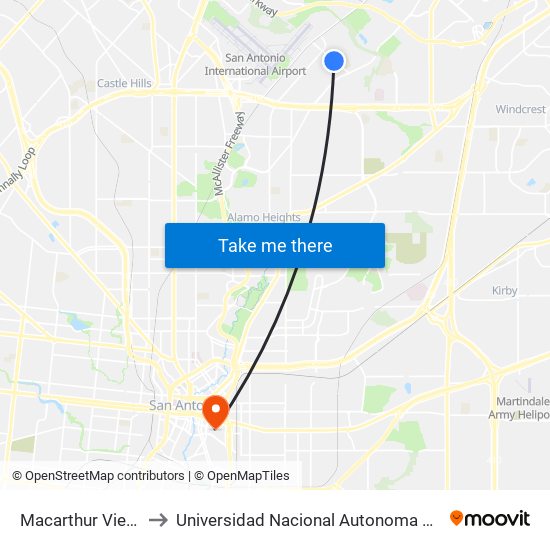 Macarthur View & Mayfair to Universidad Nacional Autonoma De Mexico (Unam) - Usa map