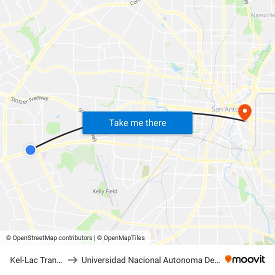 Kel-Lac Transit Center to Universidad Nacional Autonoma De Mexico (Unam) - Usa map
