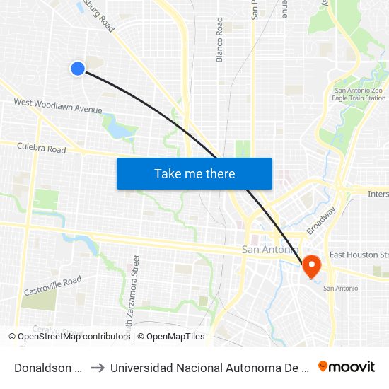 Donaldson & Senisa to Universidad Nacional Autonoma De Mexico (Unam) - Usa map