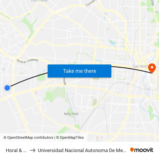 Horal & Zabra to Universidad Nacional Autonoma De Mexico (Unam) - Usa map