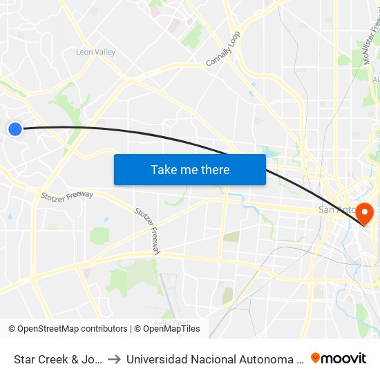 Star Creek & Johnson Grass to Universidad Nacional Autonoma De Mexico (Unam) - Usa map