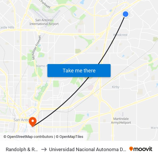 Randolph & Royal Haven to Universidad Nacional Autonoma De Mexico (Unam) - Usa map