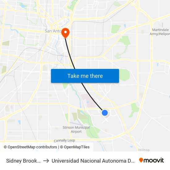 Sidney Brooks & Unger to Universidad Nacional Autonoma De Mexico (Unam) - Usa map