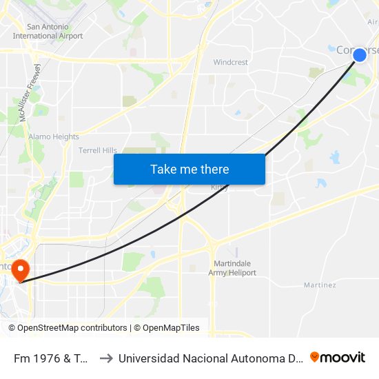 Fm 1976 & Toepperwein to Universidad Nacional Autonoma De Mexico (Unam) - Usa map