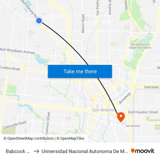 Babcock Station to Universidad Nacional Autonoma De Mexico (Unam) - Usa map