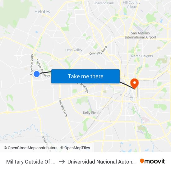 Military Outside Of Seaworld Park & Ride to Universidad Nacional Autonoma De Mexico (Unam) - Usa map