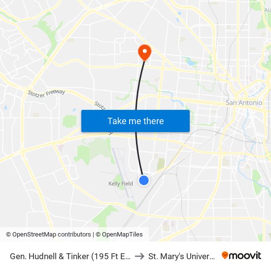 Gen. Hudnell & Tinker (195 Ft East) to St. Mary's University map