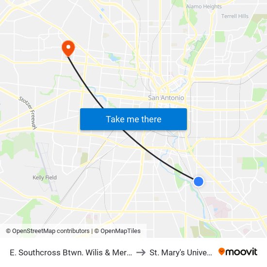 E. Southcross Btwn. Wilis & Merrimac to St. Mary's University map