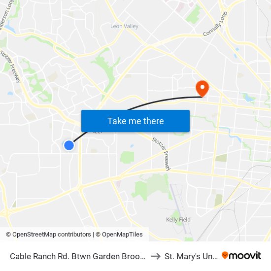 Cable Ranch Rd. Btwn Garden Brook & Waters Edge to St. Mary's University map