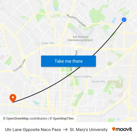 Uhr Lane Opposite Naco Pass to St. Mary's University map