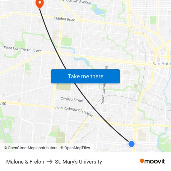 Malone & Frelon to St. Mary's University map