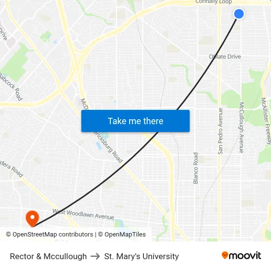 Rector & Mccullough to St. Mary's University map