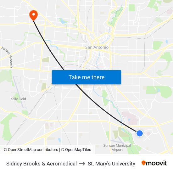 Sidney Brooks & Aeromedical to St. Mary's University map