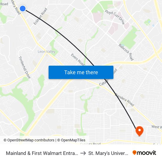 Mainland & First Walmart Entrance to St. Mary's University map